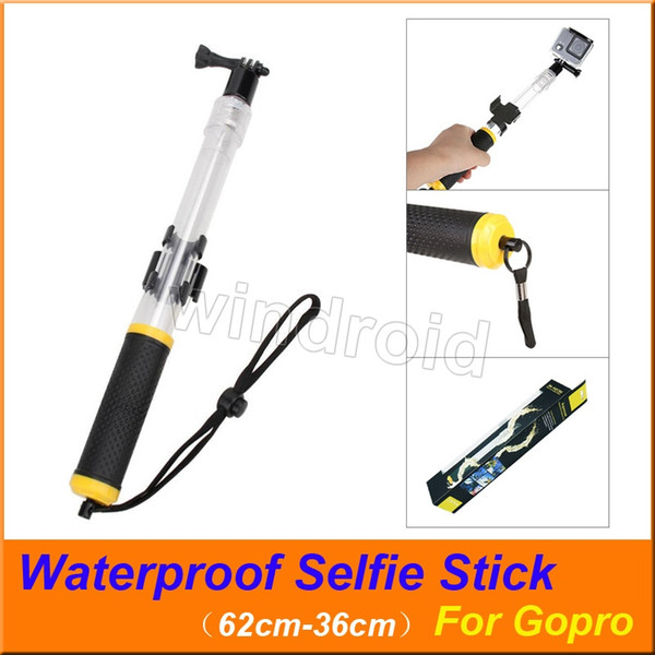 Lightweight Floating Telescopic Monopod Pole Waterproof Hand Grip Selfie Stick for Gopro Hero 7 6 5 Black Action Camera with retail box