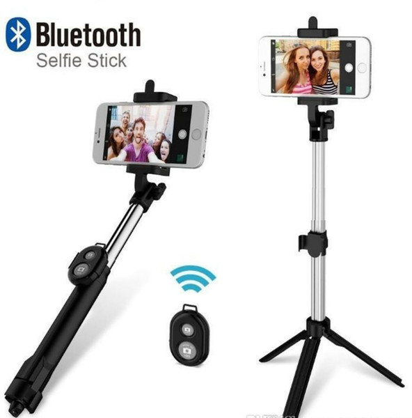 3 in one Handheld Selfie Sticks + Unique Tripod + Bluetooth Remote Photographing For iPhone Android Remote Handheld Extendable Monopod