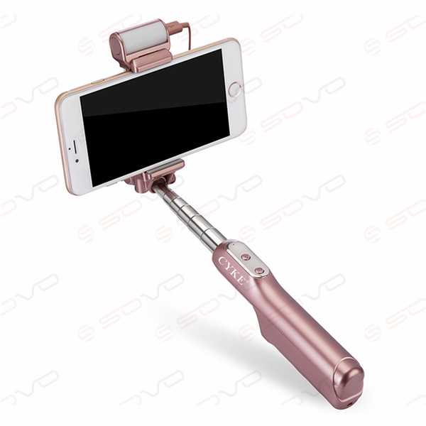 SOVO Ulanzi Protable Cell Phones 3 in 1 Bluetooth /Wired Selfie Stick with 360 Degree/Real Mirror/Led Fill Light/880MM For Selfie