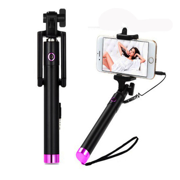 Portable Extendable Monopod Selfie Stick Portable Wired Selfie Stick Monopod For iPhone Android