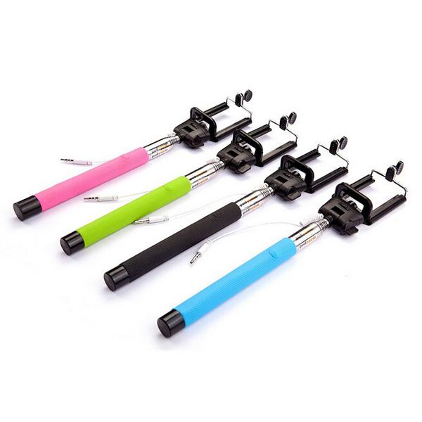 Selfie Wired Cable Take Pole Z07-5S Handheld Monopod Stick 3in1 Camera Tripod Mobile Phone Monopod With Holders Clips