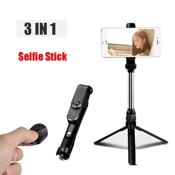 360 Selfie Stick Integrated Tripod Monopods timer selfie Mini Bluetooth Selfiestick Phone Holder For iPhone8 7 xiomi redmi Smartphone