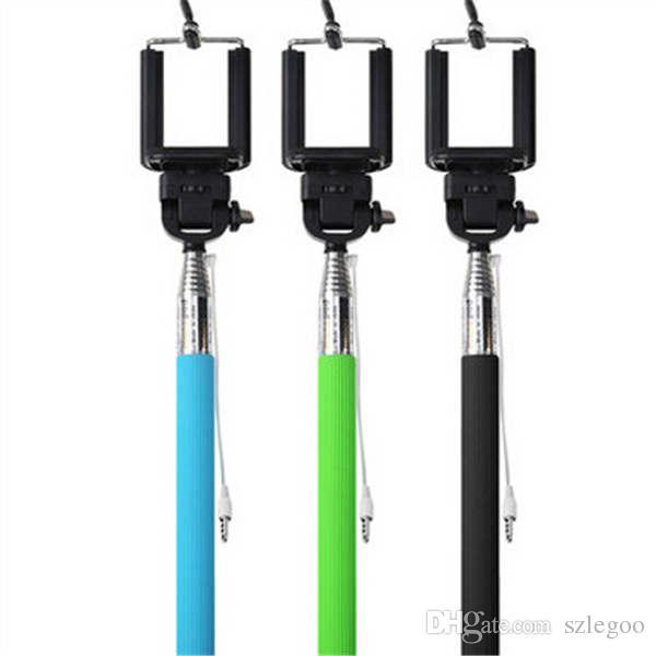 Selfie Sticks Z07-5s plus cable wired Selfie Stick Extendable Handheld Monopod cable Take Pole Wired for iPhone 5 5s 6 6 PLUS