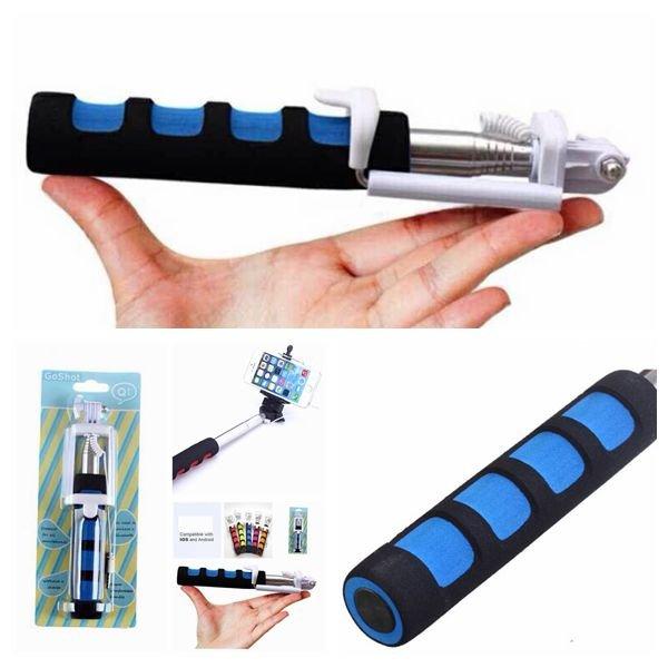 NEW Wired Selfie Stick Handheld Monopod +Clip Holder+Bluetooth Camera Shutter Controller for trave take photo Q1