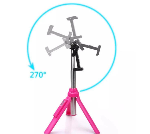 Tripod selfie stick with zoom mirror built-in remote shutter button extendable universal multi function bluetooth wireless selfie