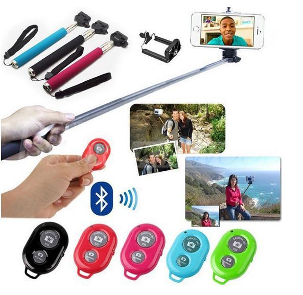 3 in 1 kit set Bluetooth Remote Shutter Phone Clip Camera mobile phone Selfie Stick Monopod For iPhone IOS Samsung Android retail box