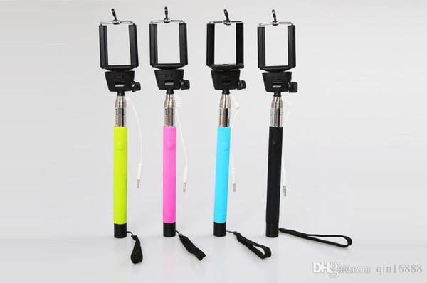 2018 Portable Z07-5s Audio cable wired Selfie Stick Extendable Handheld Monopod plug and play Cable Take Pole Wired for SAMSUNG IPHONE