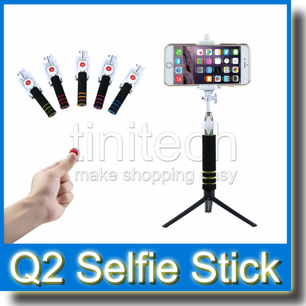 Q2 Extendable Selfie Monopod Selfie Stick Handheld Monopod+Bluetooth Camera Shutter Remote Controller for iPhone Galaxy Android Smart Phone