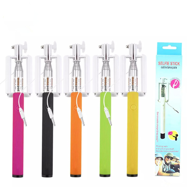 2018 Universal Selfie Sticks Extendable Handheld Camera Phone Self Timer Pole Artifact Palo Selfie Selfi Monopod Tripod 5 Colors