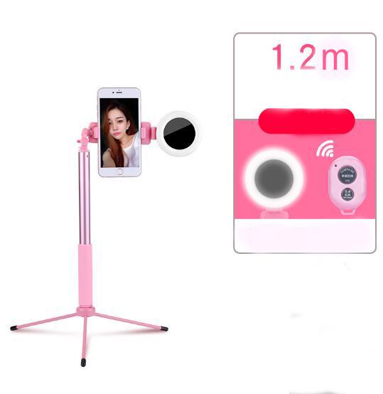 Brand New Foldable Tripod Monopod fill Light Selfie Stick Bluetooth With Wireless Button Shutter Selfie Stick For Android And iPhone