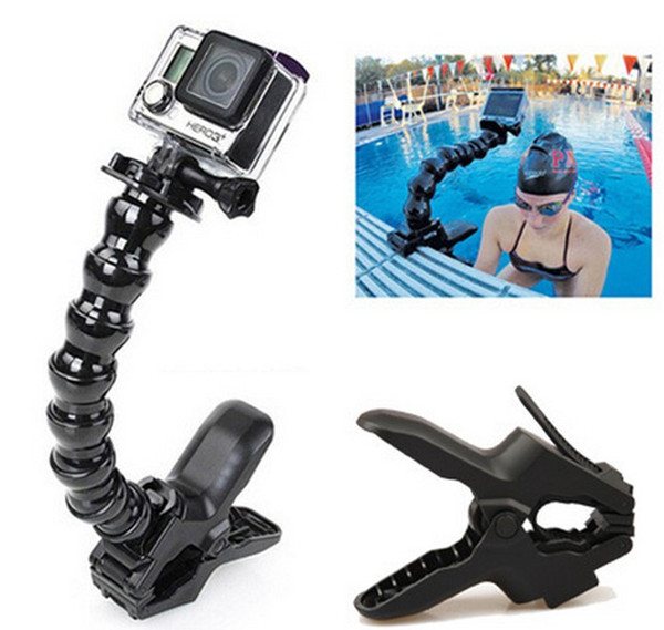 Go pro Accessories tripod monopod Jaws Flex Clamp Mount and Adjustable Neck for GoPro Camera Hero1/2/3/3+/4 sj4000/5000/6000 LLFA