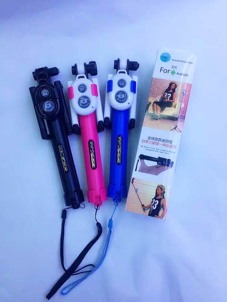 Extendable Selfie Stick Handheld Tripod Monopod +Clip Holder+Bluetooth Camera Shutter Remote Controller For Phone Camera Wholesale