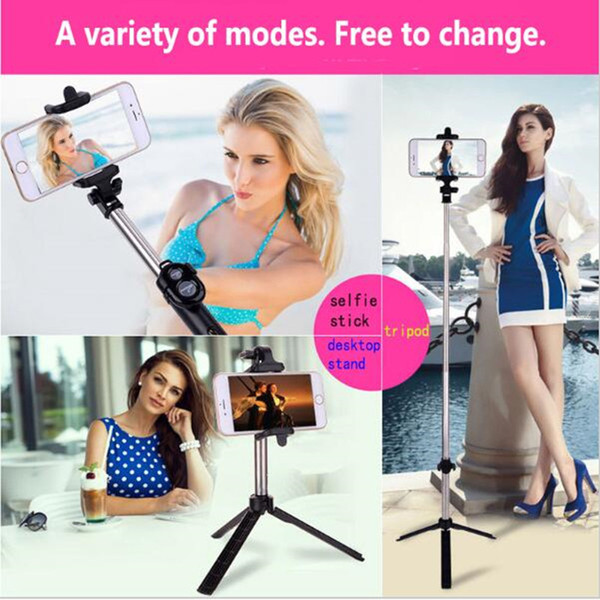 Tripods Holder Selfie Stick Bluetooth 3 In 1 Selfie Timer Monopods Extendable 270 Degree Rotatable Handheld Bluetooth Remote Shutter