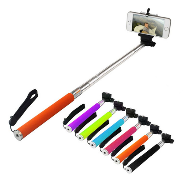 Z07-1 Extendable Self Portrait Selfie Stick Handheld Monopod +Clip Holder for IOS Android Phones Camera