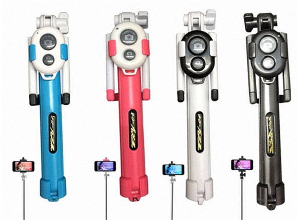 Selfie stick Tripods bluetooth timer selfie monopods Extendable Self Portrait Stick remote for Android Iphone smartphone
