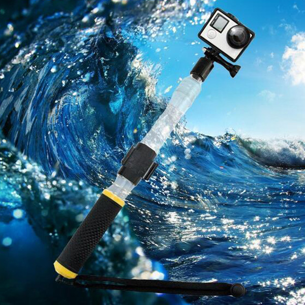 Diving enthusiast transparent waterproof telescopic selfie stick with card slot for gopro water sports crystal pole