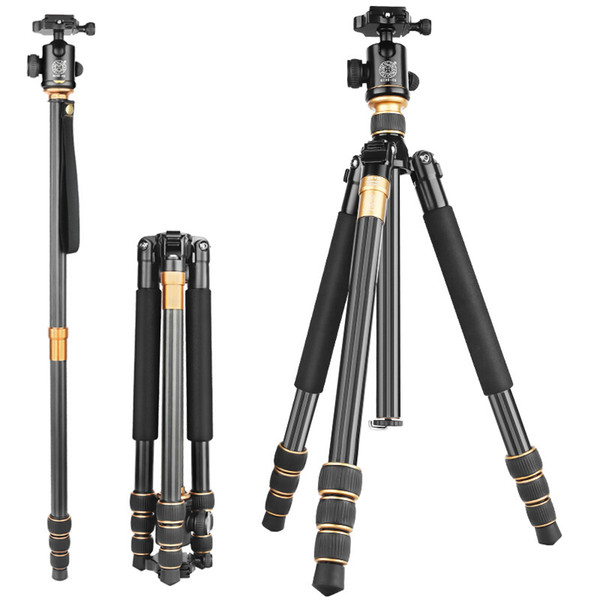 Carbon Fiber DSLR Camera Tripod Professional Monopod+Ball Head Portable Carbon Fiber Tripod Kit 1400g Netweight 159cm