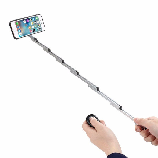 3 in 1 Selfie Stick w/ Aluminum Cover For Iphone 8/7/6s Plus Foldable selfie With Case & Bluetooth Remote Shutter For Iphone 6S/6/7/8