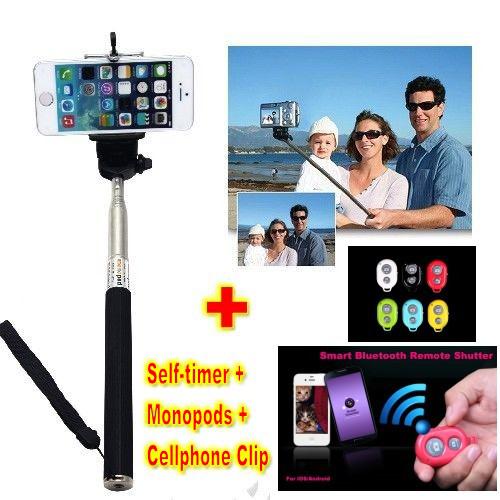 2014 New Extendable Handheld Self portrait Monopod selfie stick Photograph Bluetooth Shutter Camera Remote Controller for iPhone Samsung DHL