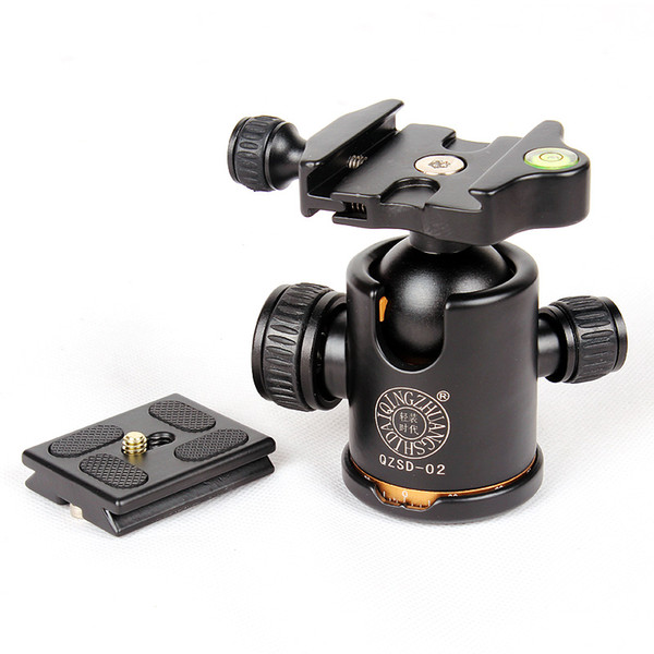 Q-02 Professional 360 Degree Panoramic Swivel Camera Tripod Ball Head with Quick Release Plate for Monopod Tripod Light Stand DSLR Camera