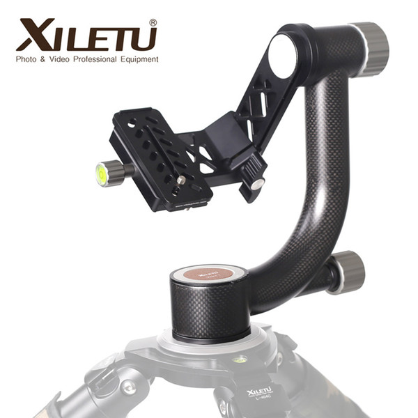 XILETU XGH-1 Pro Heavy Duty Carbon Fiber Gimbal Tripod Head Stabilizer Quick Release Plate for Telephoto Lens Photography Bird