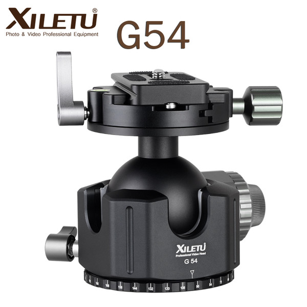 XILETU G-54 Tripod Ball Head 360 Degree Double Panoramic Photography Aluminum Ballhead Heavy Duty With Quick Release Plate