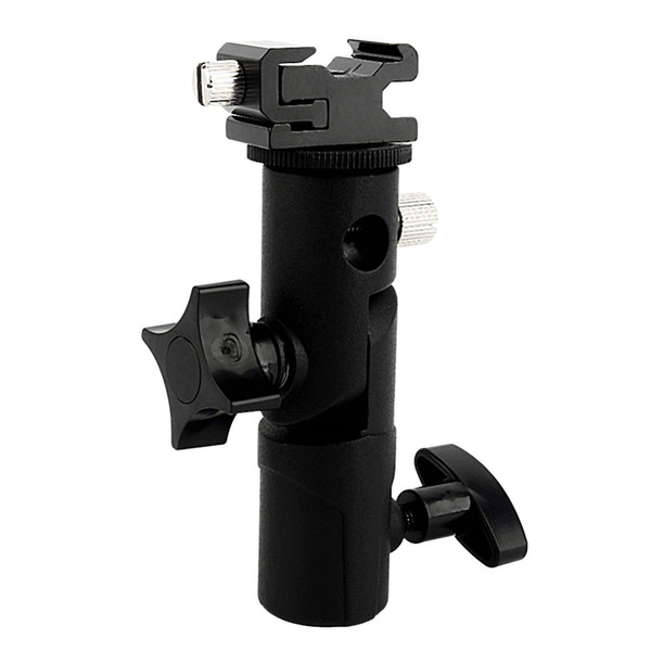 Freeshipping Adjustable Umbrella Speedlite Hot Shoe Flash Holder Bracket For Tripod For DSLR Camera