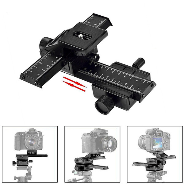 Centechia 4 Way Macro Focusing Rail Slider With Screw Adjustable Macroshot Photography For Canon Sony Pentax Nikon Camera GDeals