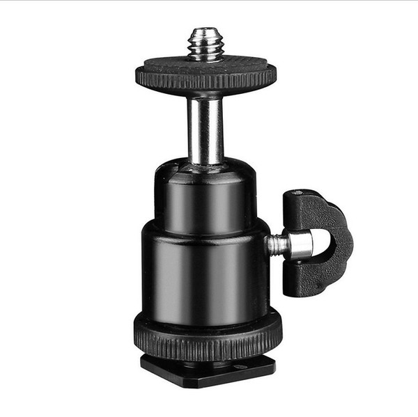 Mini Metal Tripod Ball Head Ballhead With Hot Shoe Adapter to 1/4 Screw Mount For Selfie Stick DSLR Camera Flash Bracket Accessories