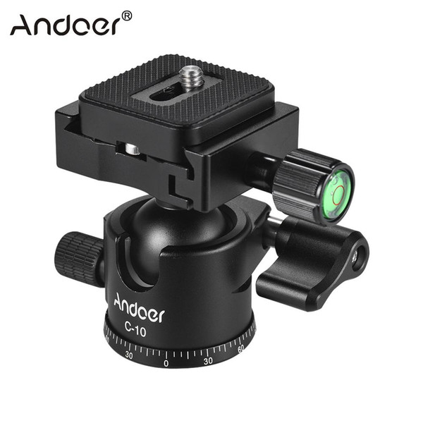 Andoer C-10 Aluminum Alloy Camera Tripod Ball Head Mini Ballhead for Canon Nikon Sony DSLR ILDC Camera Tripod Ball Head