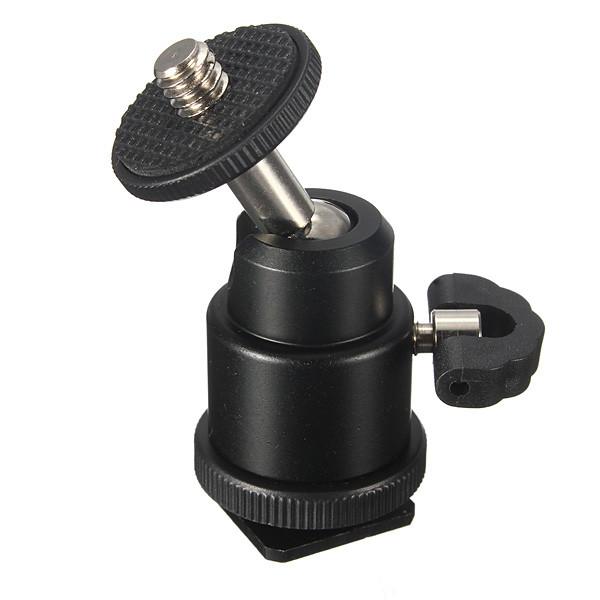 black For Camera Tripod LED Light Flash Bracket Holder Mount 1/4 Hot Shoe Adapter Cradle Ball Head with Lock Cheap Sale