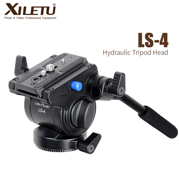 XILETU LS-4 Handgrip Video Photography Fluid Drag Hydraulic Tripod Head and Quick Release Plate For Manfrotto