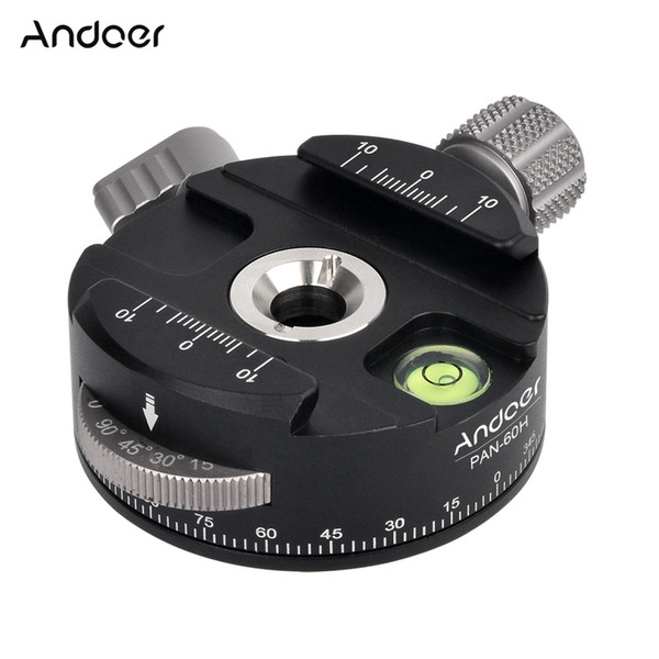 Andoer high quality Tripod Head PAN-60H Panoramic Ball Head Tripod with Indexing Rotator AS Type Clamp for cameras