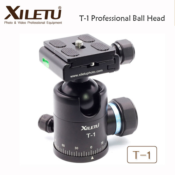 Xiletu T-1 Aluminum Tripod Monopod Ball Head with Quick Release Plate 1/4