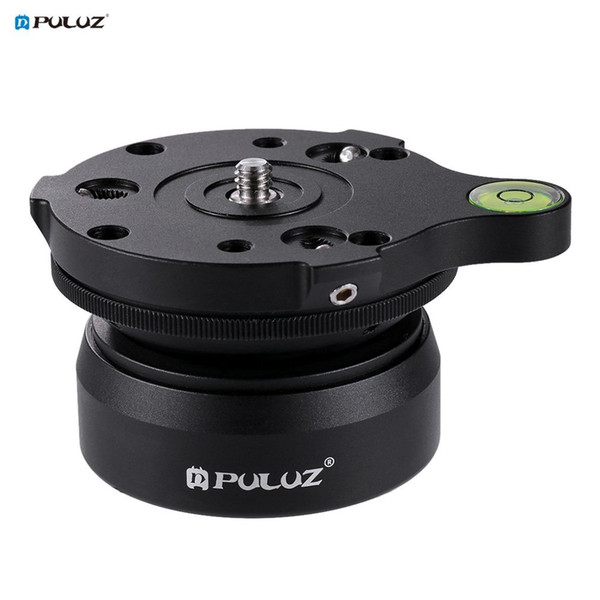 PULUZ 1/4 inch Thread Dome Professional Tripod Horizontal Leveling Head Base With Bubble Level Adjustable Semisphere Holder