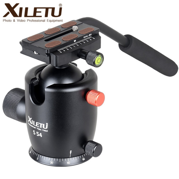 XILETU S54 Patented Handgrip Video Photography Panoramic Bird Watiching Tripod Heads Convertible Ball Head For Arca Swiss Tripod