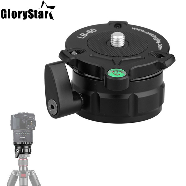 69mm LB-60 Speedy Adjustable Leveling Base Panning Level with Offset Bubble Level for All Tripods with 1/4