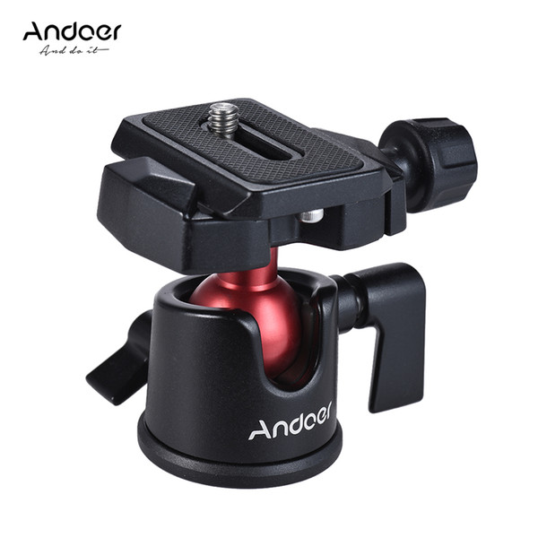 Andoer Mini Ball Head Stand Adapter Panoramic Photography Head with Quick Release Plate for DSLR Mirrorless Camcorder