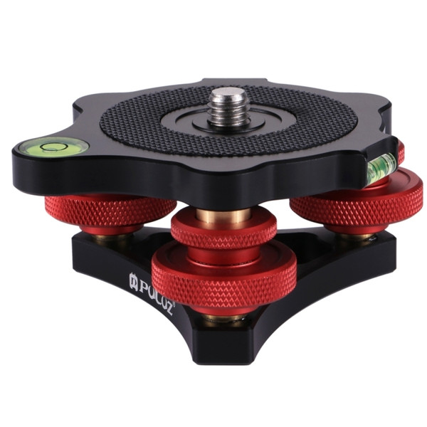 PULUZ DSLR Camera Leveling Base Head Tri-wheel Aluminum Alloy Adjustment Dials Leveling Base Ball Head for Camera Tripod Head