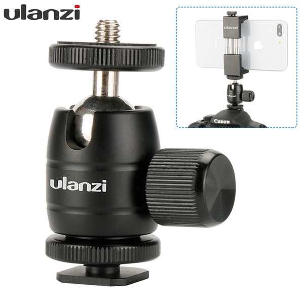 Ulanzi Mini Ballhead Tripod Ball Head Camera Holder Stand with Cold Shoe Adapter for Tripod/LED Monitor Stand DSLR Accessories