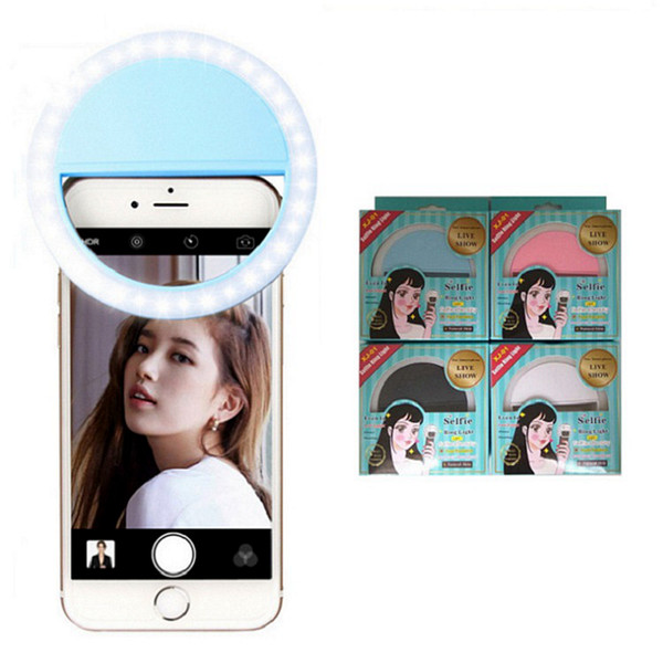 LED Selfie Ring Light For iPhone For Xiaomi For Samsung Huawei Portable Flash Camera cell Phone Case Cover Photography Enhancing live show