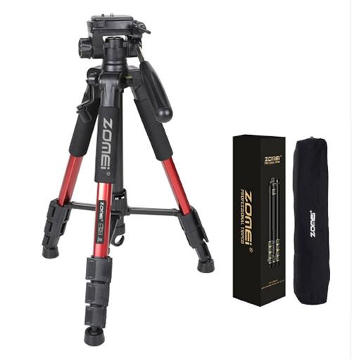 Professional portable travel aluminum camera tripod and flat live SLR camera digital bracket Canon camera tripod photography six colors