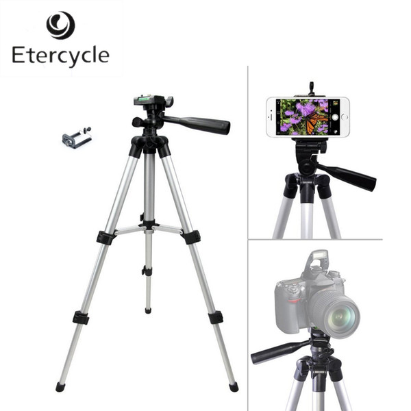 Etercycle 260-590mm Portable Camera Tripod Aluminum alloy with CellPhone Holder Clip for Canon Nikon Sony DSLR Camera phones