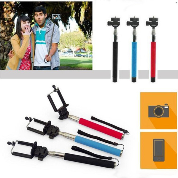 Z07-1Self-timer Mobile phone Extendable Ski Pole Handle Telescopic Monopod With Tripod Mount For Camera mobile phone for smartphone