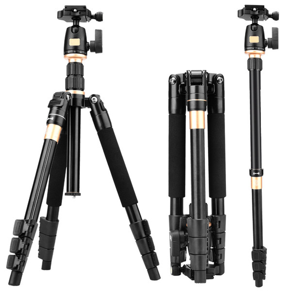 Q555 63-inch Professional Portable Travel Aluminum Camera Tripod with 360 Degree Ball Head for Digital SLR DSLR Cameras