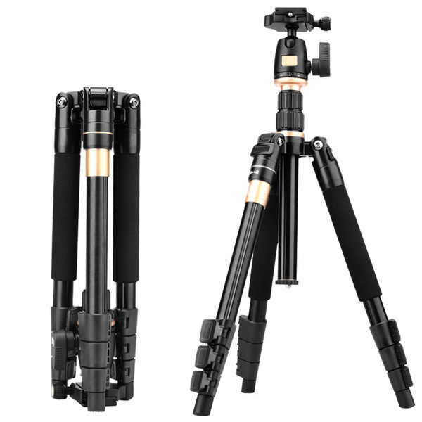 Q555 Camera Tripod Aluminium Alloy Camera Video Monopod Professional Extendable Tripod With Quick Release Plate Stand TOP