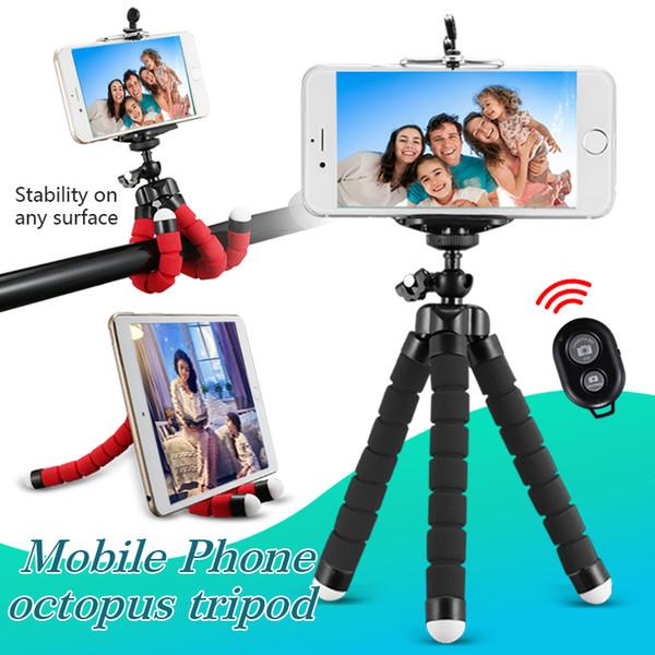 Flexible Octopus Tripod Phone Holder Universal Stand Bracket For Cell Phone Car Camera Selfie Monopod with Bluetooth Remote Shutter