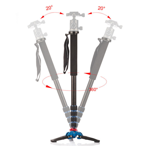 A-222 +M-1 Base Tripod 1650mm Alumninum Camera Monopod Flip Lock w/3 Legs Base Tripod For Canon Nikon DSLR DV