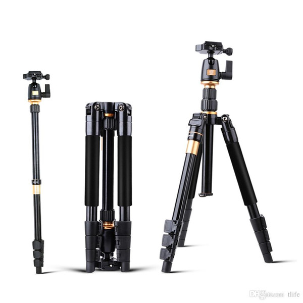 Original QZSD Aluminium Alloy Professional Extendable Tripod DSLR Camera Video Monopod with Quick Release Plate Plate Stand Q555 BA