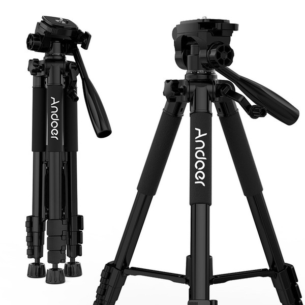 Professional Camera Tripod Portable Travel Aluminum Photography Camera tripod Stand Holder for SLR DSLR Camcorder with Carry Bag Phone Clamp